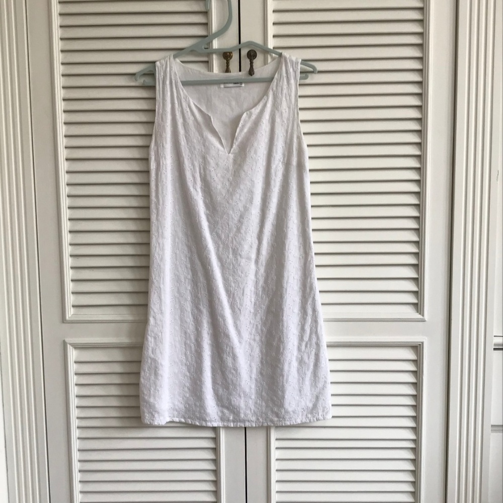 Classy Ivory Eyelet Shift Dress